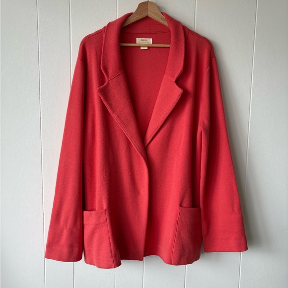 Maeve Jackets & Blazers - Maeve Anthropologie Coral Fabric Blazer | Size Large